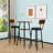 Round Bar Stool Set with Shelf and Upholstered Stools-81434660