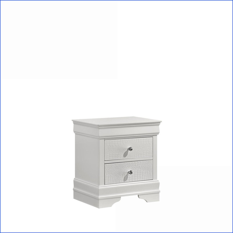Blaze Modern 2-Drawer White Wood Nightstand, White