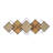 Bamboo Wood Overlapping Diamond Geometric Brown Wall Decor with Metal Wire