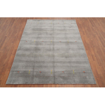 Handmade Wool Gabbeh Style Oriental Area Rug 6x8