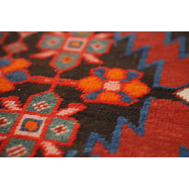 Pre-1900 Antique Kazak Vegetable Dye Runner Rug