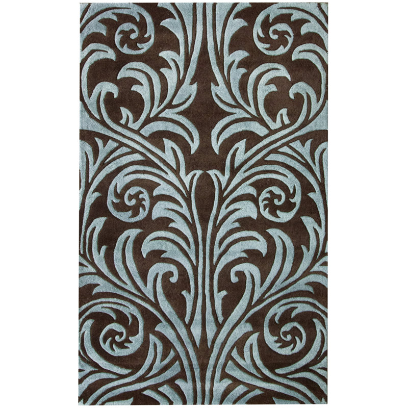 Tapis bleu Esm Terrace, Rectangle 5 pi x 8 pi