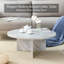 Table basse ronde, centre en MDF noyer 32 pouces pour le salon, style minimaliste moderne et nordique, résistant aux rayures-269390674