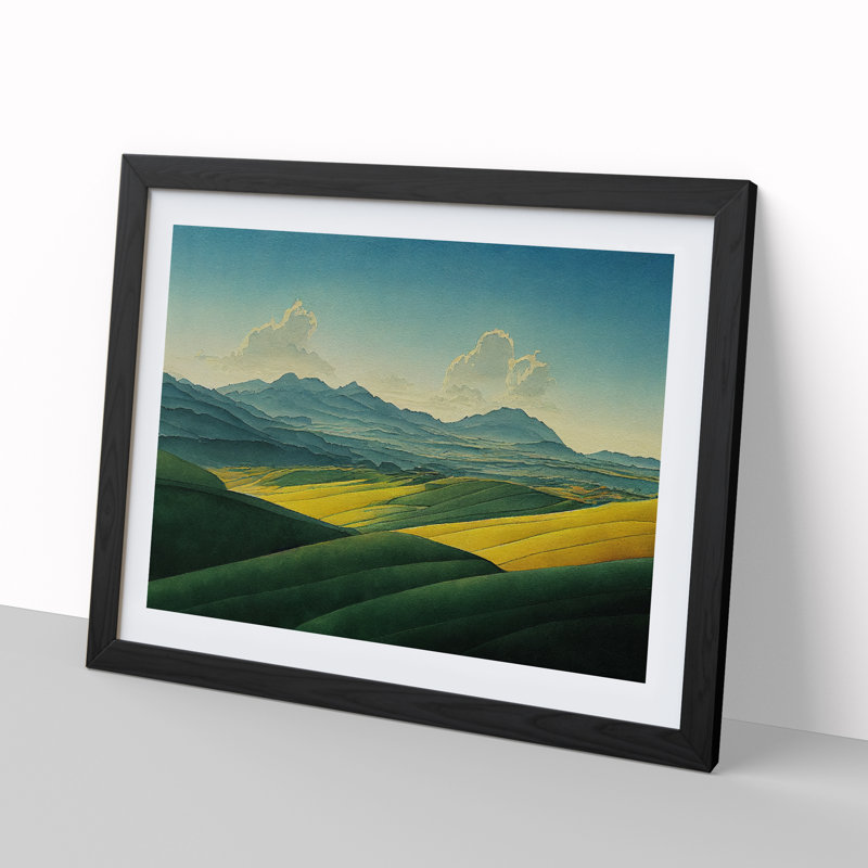 Mountain Meadow Landscape Vol.1 - Framed Print, Black Framed, 46cm H x 64cm W x 2cm D