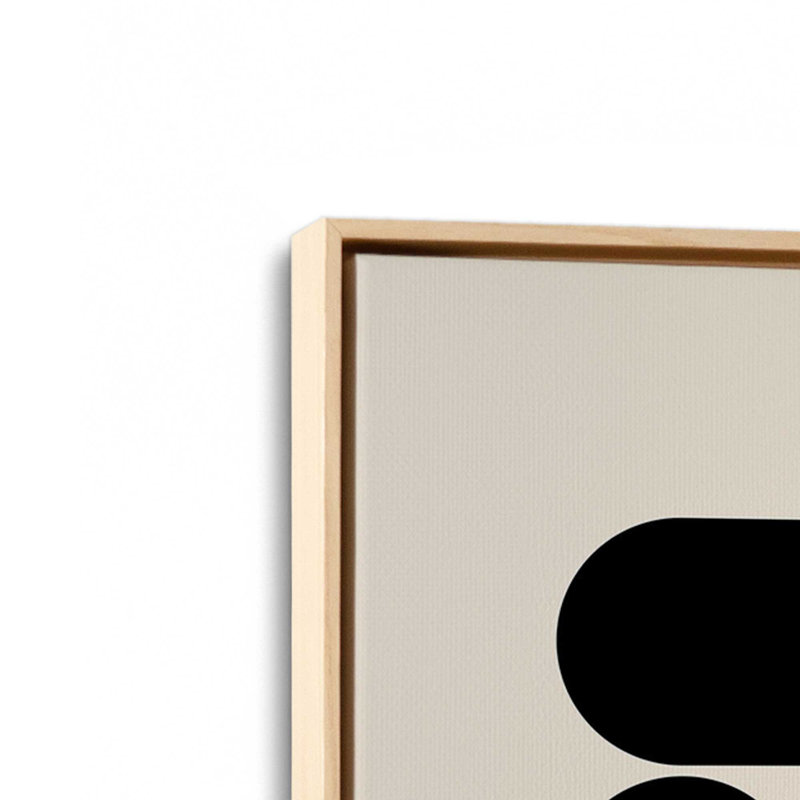 Ensemble de 2 impressions sur toile géométriques Bauhaus Energy, Cadre américain en érable flottant
