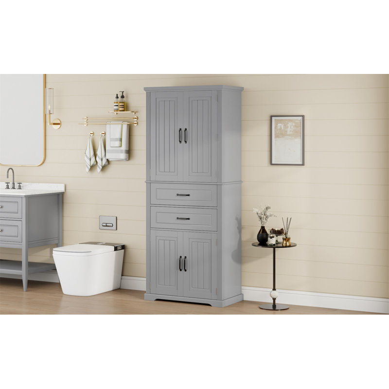 Armoire de rangement polyvalente avec tablettes réglables et tiroirs coulissants pour plusieurs espaces de maison, rehaussant l'organisation et l'esthétique.