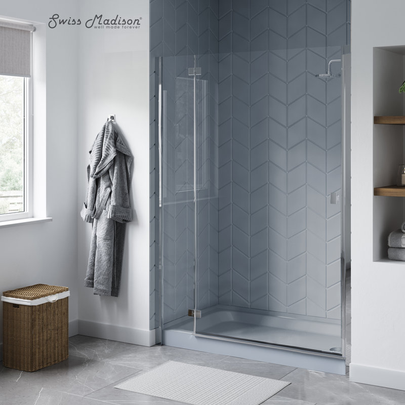 Voltaire 60" x 32" Single-Threshold, Shower Base, Gray, Right