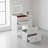 White Vanity Desk With Charging Station, Open Mirror, And Glass Top