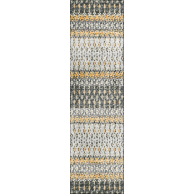 Tapis gris / jaune Antrel Ikat