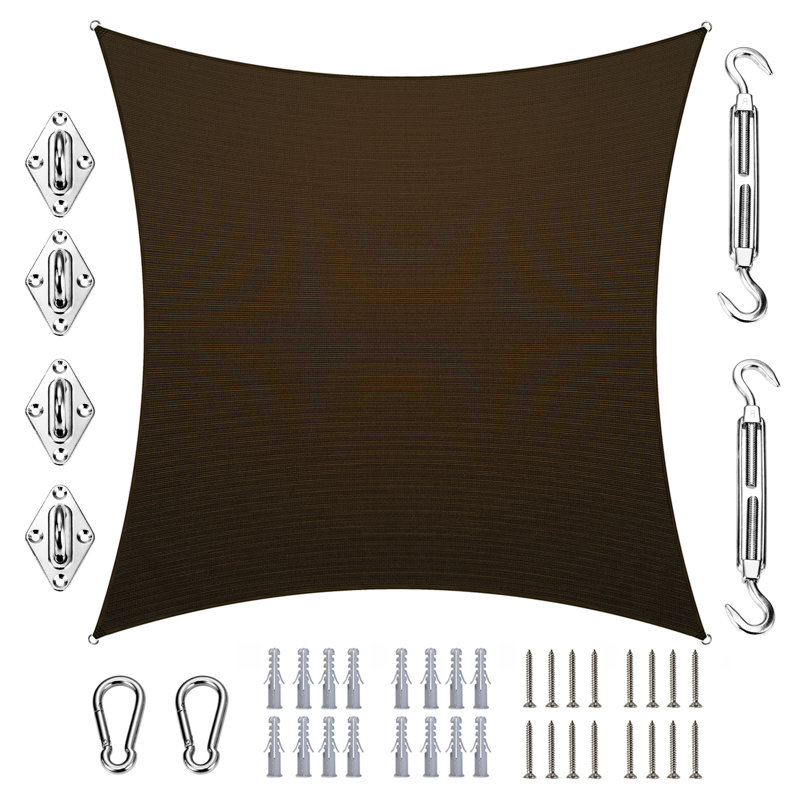 Voile d'ombrage carré Amgo, Brun, 16 pi x 16 pi