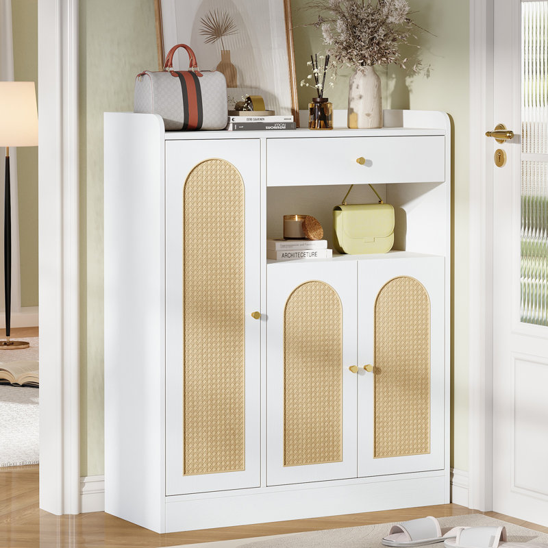 12 Pair Shoe Storage Cabinet, White