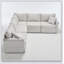 Ensemble modulaire modulaire de canapé modulaire à 5 places avec accoudoirs roulés réversibles en lin doux-663837213