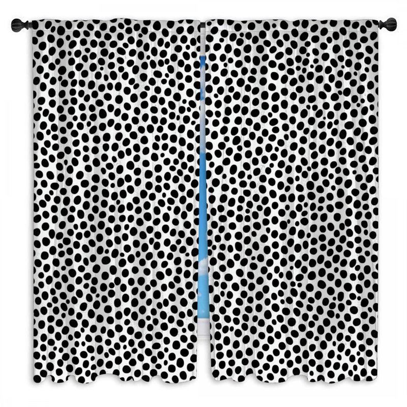 Rideaux de fenêtre noirs à pois noirs et transparents - 2 panneaux, 20 po x 60 po - 2 panneaux, Transparent