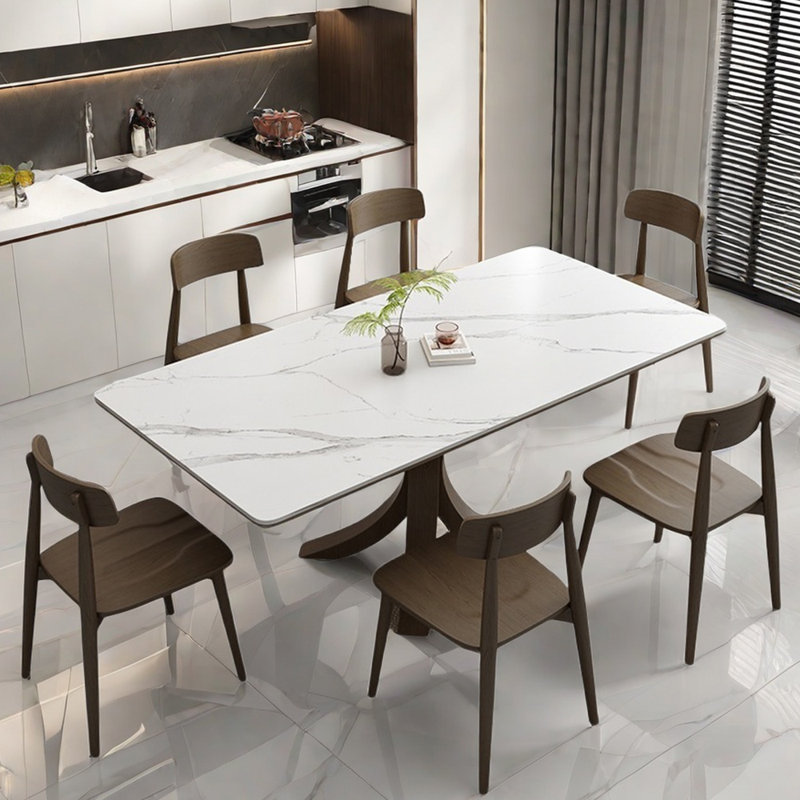Ensemble de table de salle à manger rectangulaire de style italien, H 29,5 po x L 63 po x l 31,5 po
