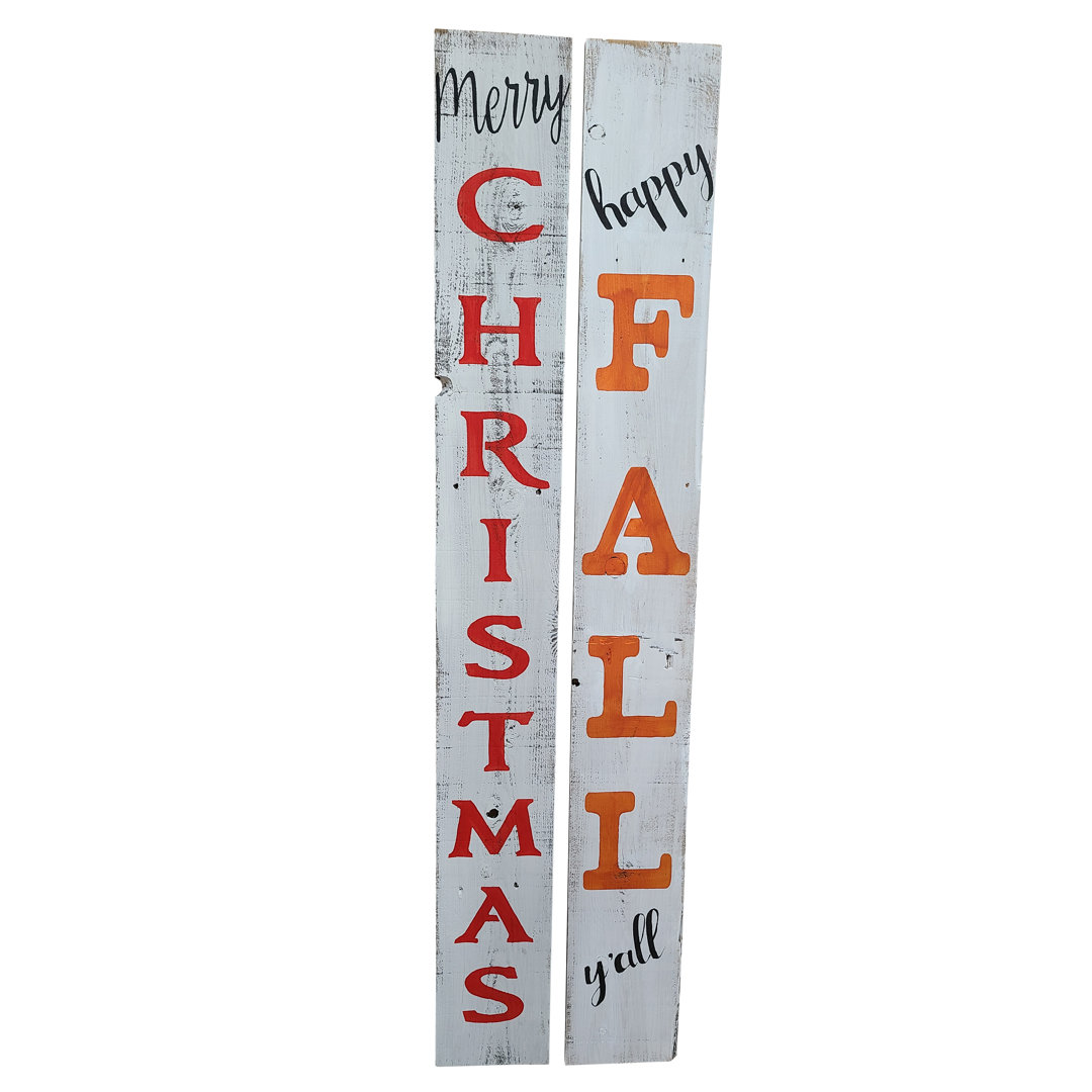 Reversible Fall and Christmas Porch Sign The Holiday Aisle®