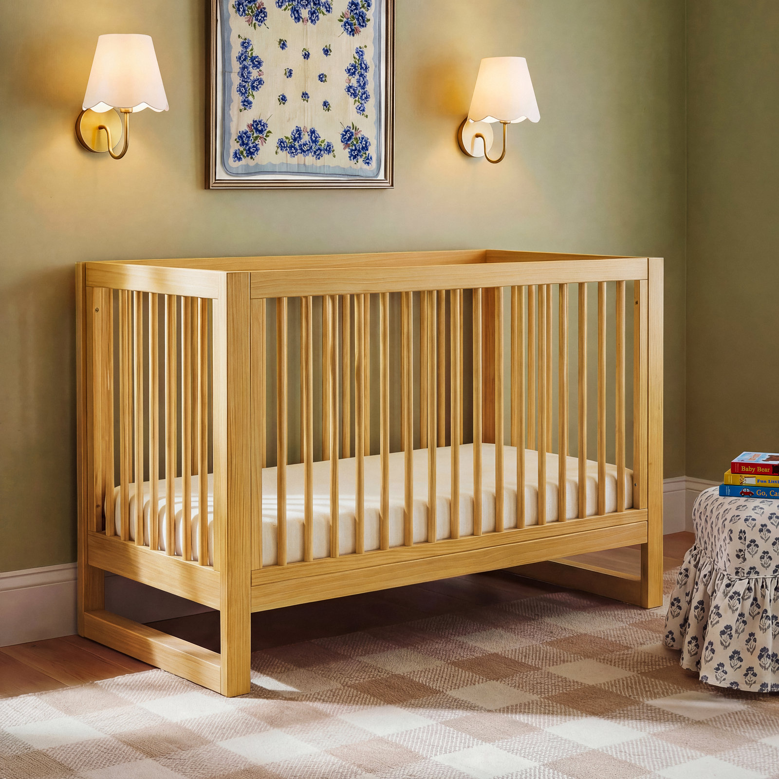 Nantucket Greenguard Gold Certified 3 -in-1 Convertible Crib, Honey