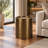 Round Coffee Table and End Table Set with Antique Brass Finish, Hammered Metal Design-584050551