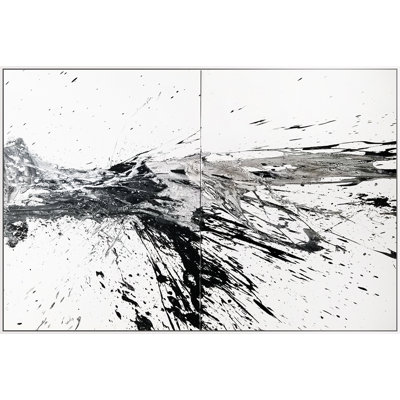 Noir et blanc, peinture abstraite sur toile