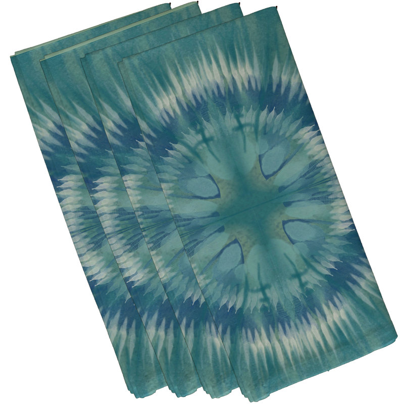 Alissiya Polyester Abstract Square Napkin, Green