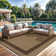 Beige/Brown Geometric Indoor/Outdoor Rug
