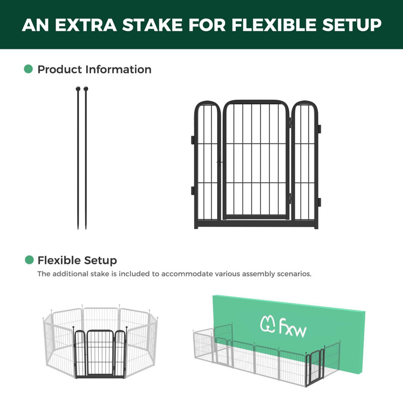 Parc pour chien FXW Rollick, 1 panneau de barrière supplémentaire, panneau de barrière simple