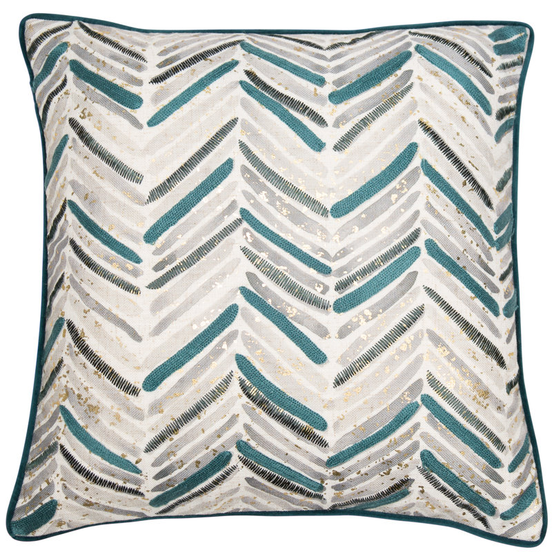 Pearshill Chevron Square Cushion, Teal