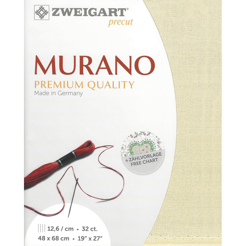 Prédécoupé Zweigart Murano 32 unités platine 3984/770, Platine