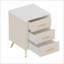 Table de chevet rembourrée beige à 3 tiroirs Plateau marbré