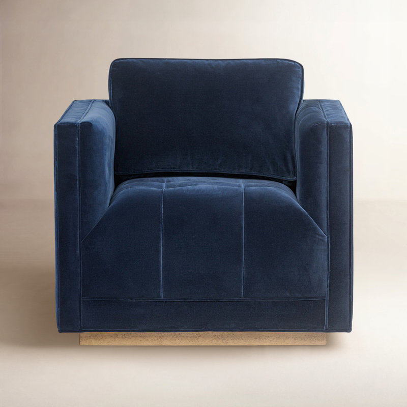 Kiera Swivel Chair-Amici Tobacco, Surrey Midnight Velvet, Weathered Sepia