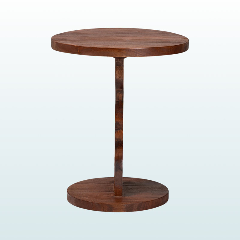 Harrell Pedestal Base With Round Tabletop Nightstand