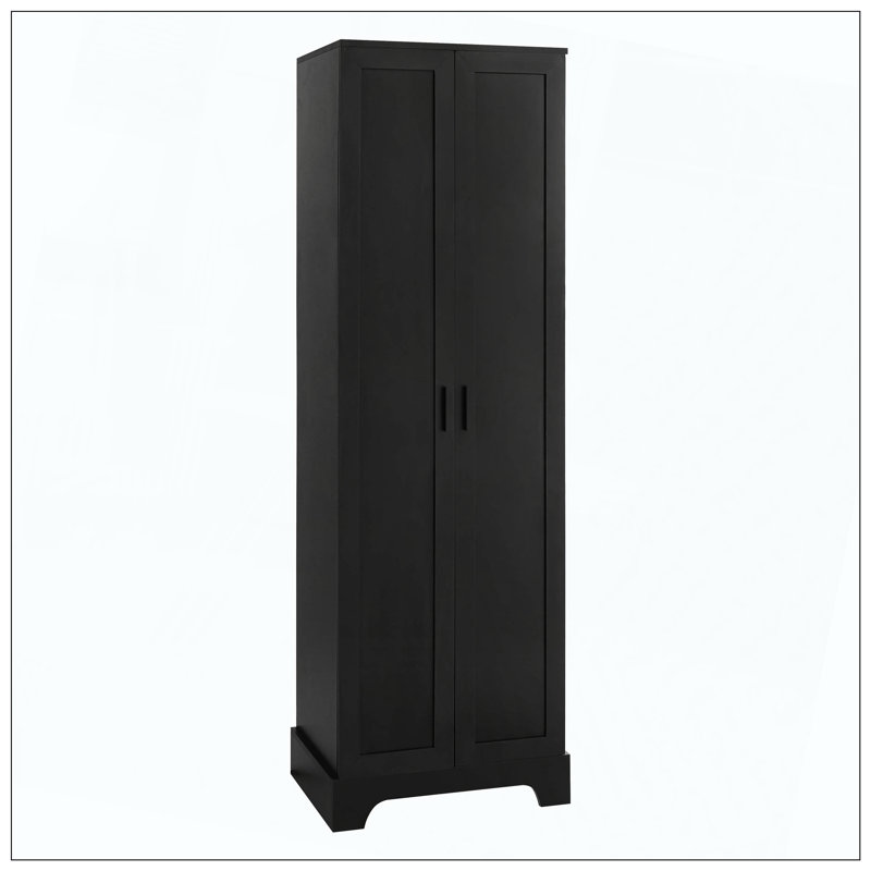 Armoire de rangement à deux portes, Noir, H 71,2 po x l 16,9 po x P 23,3 po