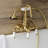 Kingston Brass Aqua Vintage Three-Handle 2-Hole Tub Wall Mount Clawfoot Tub Faucet with Hand Shower-51242133