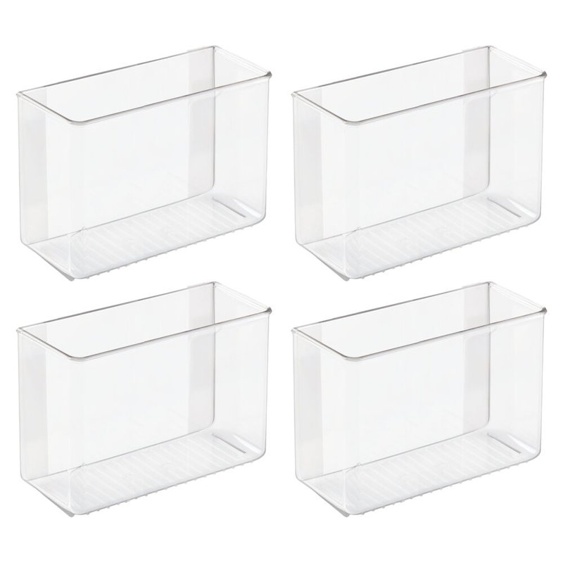 iDesign Adhesive Organizer Bin for Kitchen - Set of 4 - Clear
