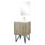 Meuble-lavabo rustique avec robinet simple en or rose et miroir de 18 po de large-1950799194