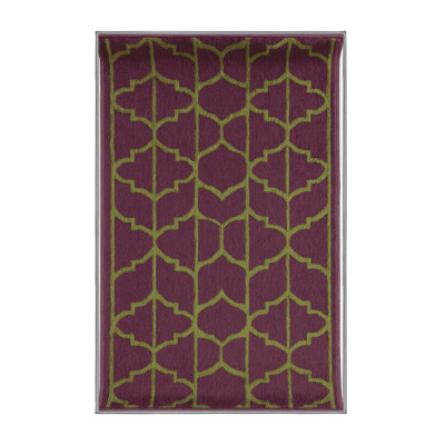 Tapis brun treillis lavable à la machine