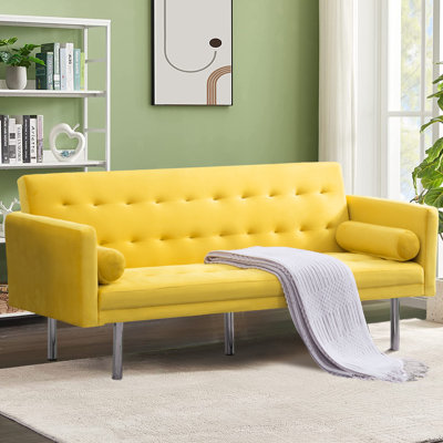 Hollilouise 68.5 " Velvet Convertible Sofa