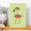 Boho Chic Flamingo Colorful Playful Whimsical Bird Flamingo Nature Summer Wall Art Print by Mathieu - Wrapped Canvas Print-1479800409