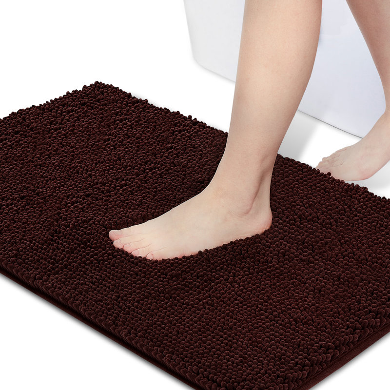 Tapis de bain en microfibre Maurico avec envers antidérapant, Noir