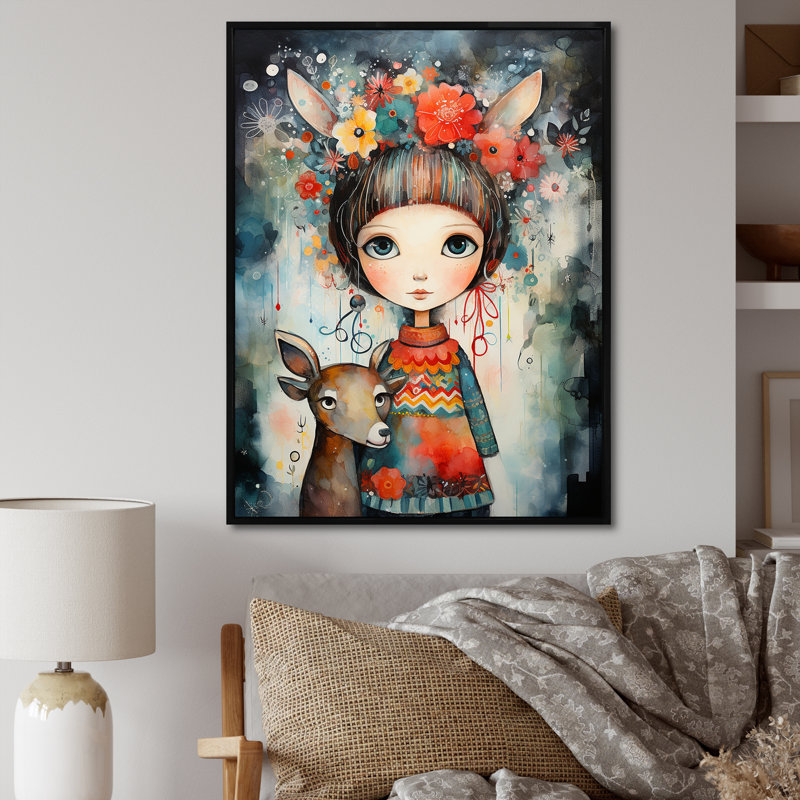 Mignon décorations de Noël pour enfants II - Art mural, Cadre flottant noir, H 20 po x l 12 po x P 1 po
