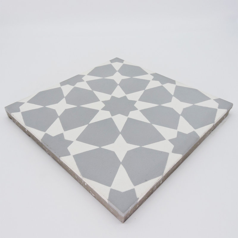 Medina 8 in. x 8 in. Honed Tile, Gray/White