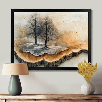 «Tree 4 Seasons In A Forest Landscape II - Forest», art encadré