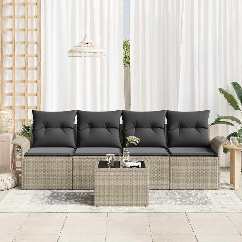 141cm Wide Patio Sofa with Cushions