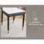 A 42-inch round black dining table with a granite top and stainless steel legs, paired with four PU material dining chairs-650496039-650496036