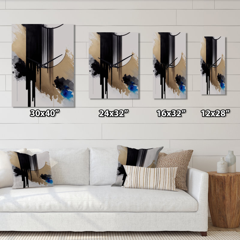 Minimaliste abstrait I - horloge murale moderne, H 40 po x l 30 po