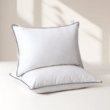 100% Organic Cotton Cover Soft Support Feather Down Pillows Set of 2