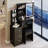29.2" Small Size Left Bedside Cabinet Vanity Table + Cushioned Stool, 2 AC+2 USB Power Station, Hair dryer bracket, Extra Large Touch Control Sliding LED Mirror, Tri-color Switching, Brightness Adjust-1833393159