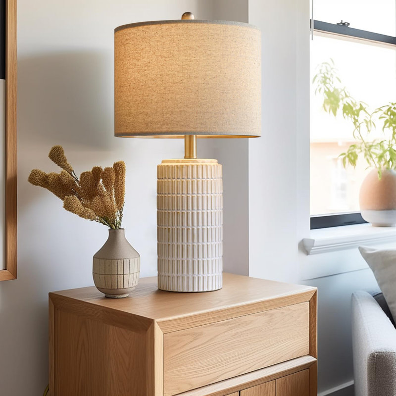 Modern Ceramic Table Lamps Set of 2 for Living Room & Bedroom
