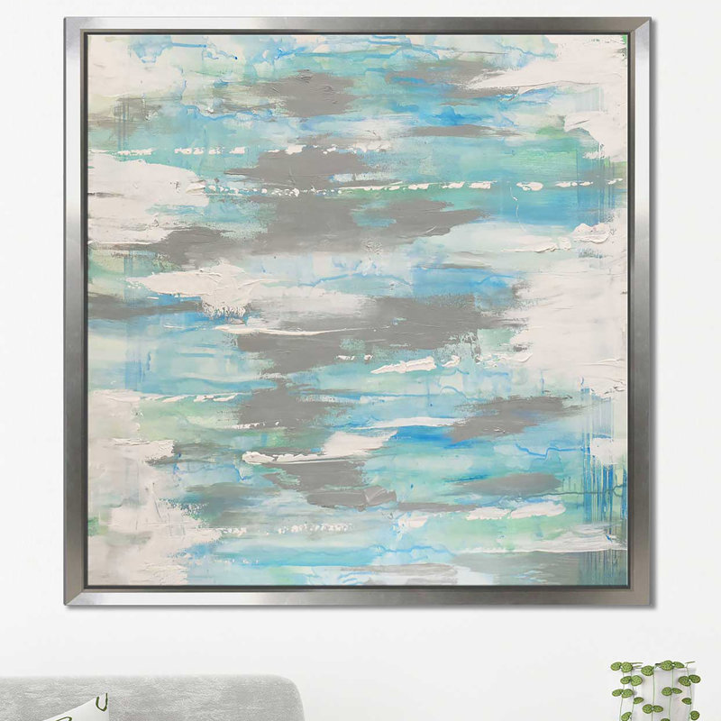 " Blue Gaze (square) " by Cassie Studios, Silver Floater Frame, 31.5" H x 31.5" W x 2" D