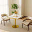 Table carrée bistro moderne tulipe 31,5 pouces avec plateau en faux marbre, facile à assembler, structure en métal robuste-130668693