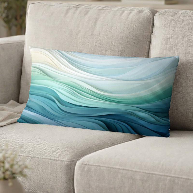Coussin décoratif géométrique - Coussin décoratif Sree Wave Serenity III, H 12 po x l 20 po